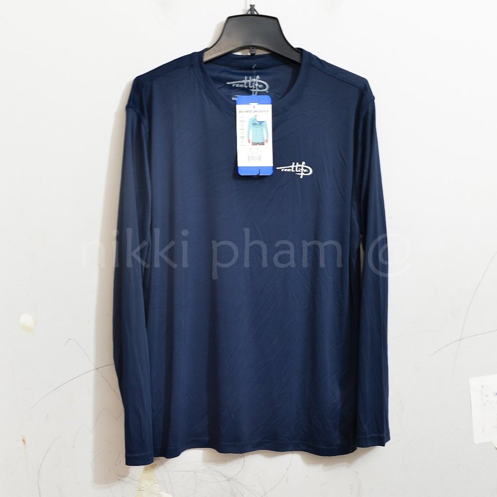 NWT REELFIFE MEN LONG SLEEVE UV TOP IN NAVY